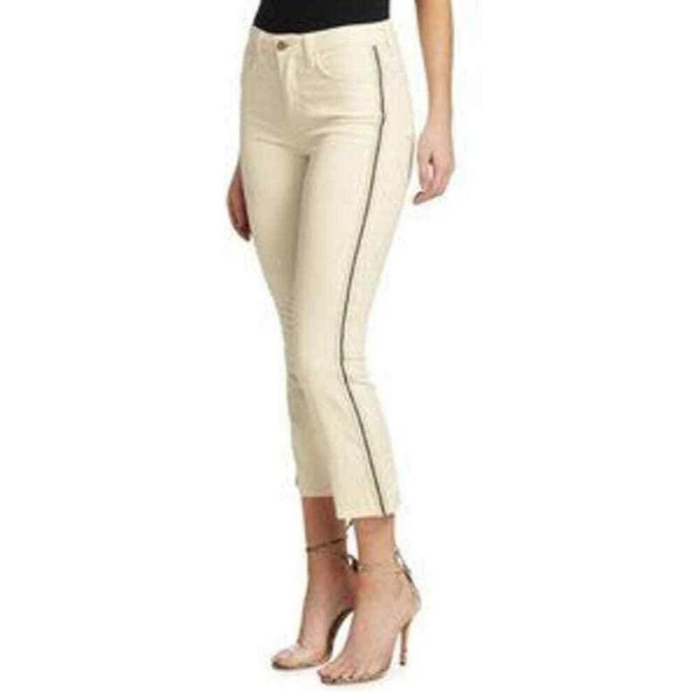 L’Agence Nadia High‑Rise Cropped Straight Leg Jeans Vintage White Women’s 27